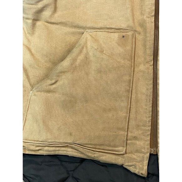 Rare Vintage CARHARTT Quilt Lined Full Zip Denim Vest Jacket 90s Size XL - Picture 2 of 5